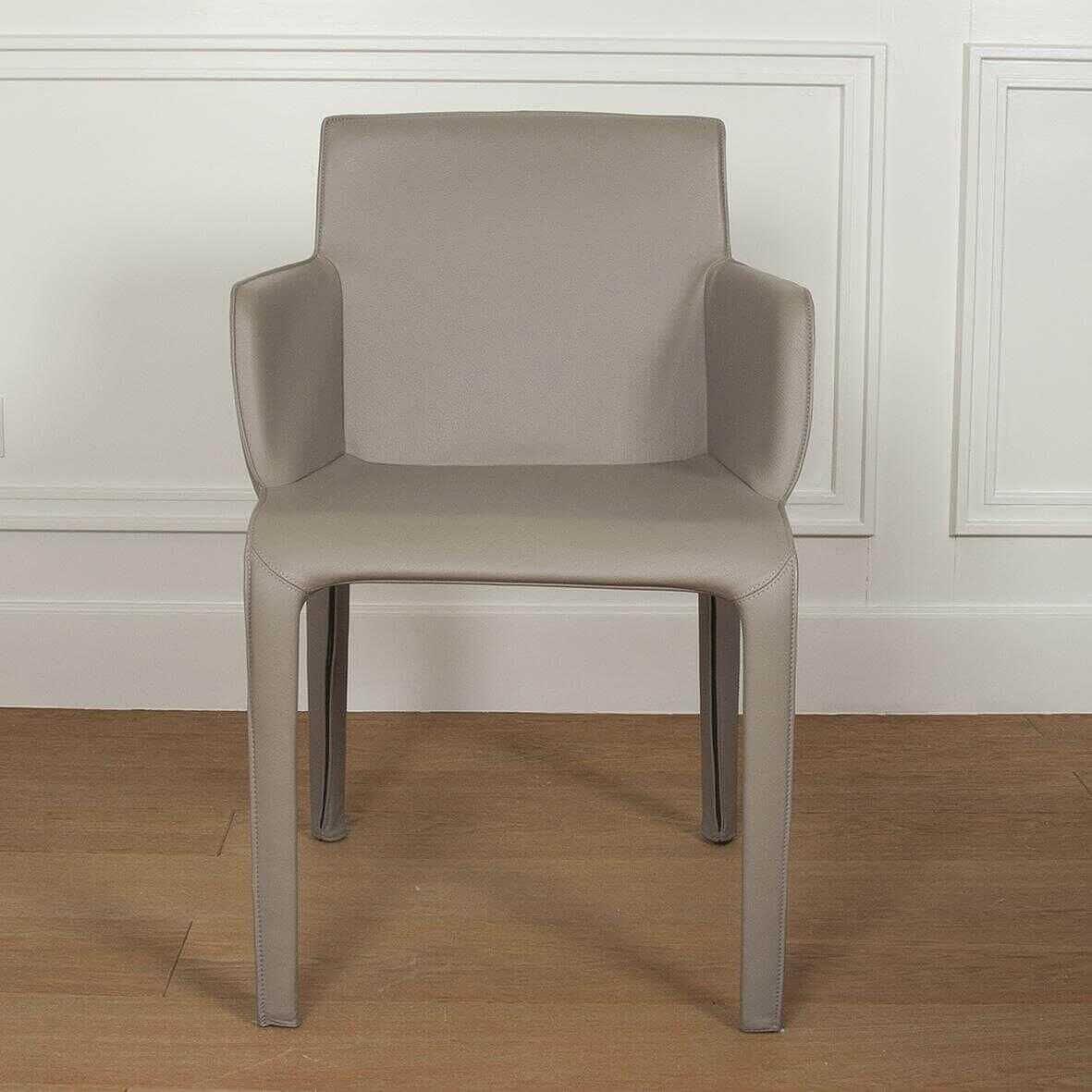 Walter Knoll Gio Stuhl Leder Torro Stone mit Armlehnen 1