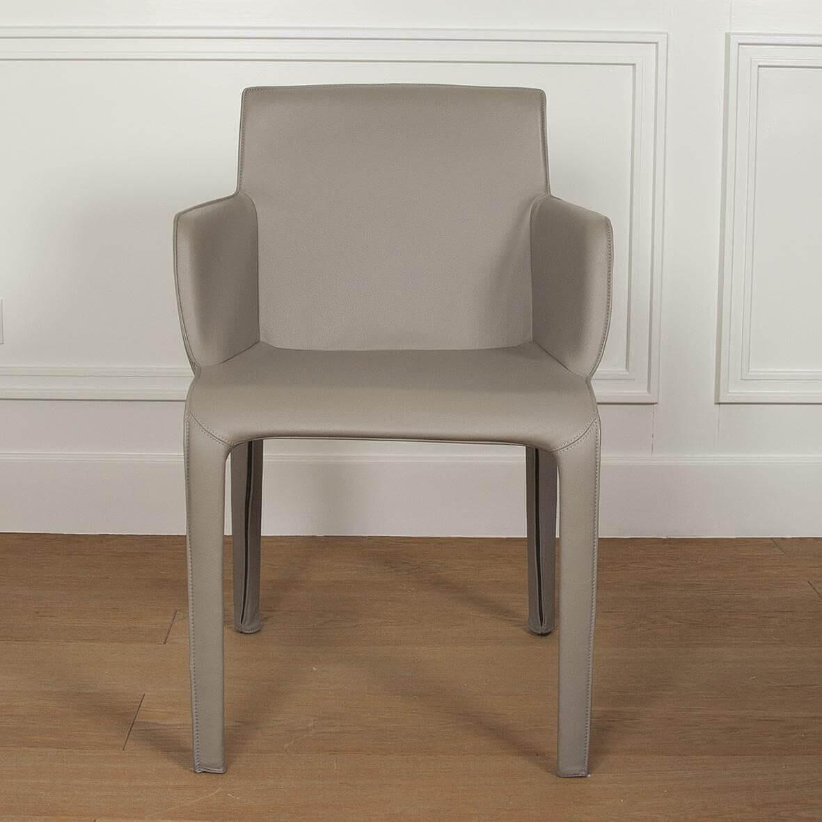 Walter Knoll Gio Stuhl Leder Torro Stone mit Armlehnen 9