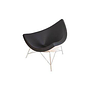 Vitra Coconut Chair Leder Asphalt Schwarz mit Gestell 0