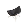 Vitra Coconut Chair Leder Asphalt Schwarz mit Gestell 1