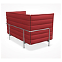 Sofa Nische 2-Sitzer Stoff Laser Rot 5