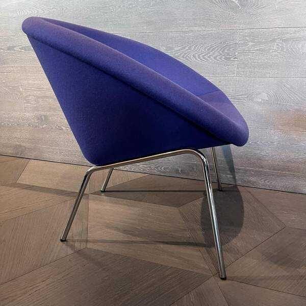 Walter Knoll Sessel 369 Stoff Blau 4-Bein Untergestell 14