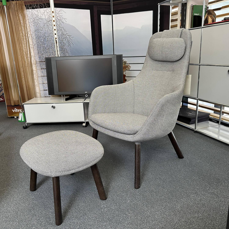 Vitra HAL Stoff Credo 120 Sessel mit Ottoman 11