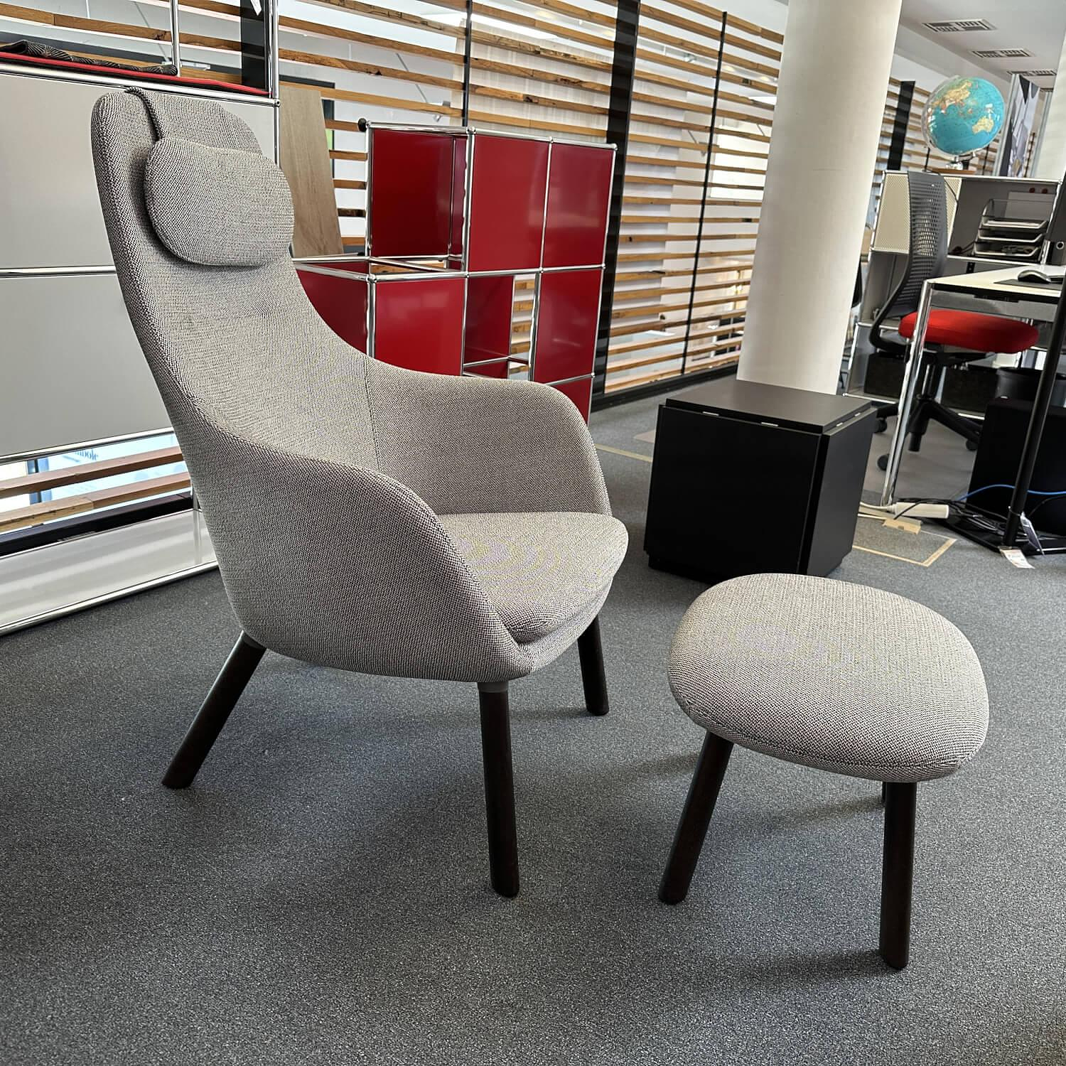 Vitra HAL Stoff Credo 120 Sessel mit Ottoman 4
