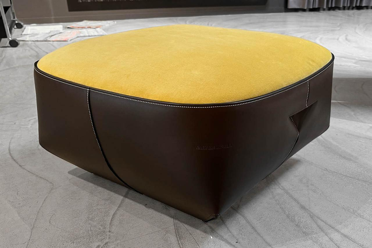 Hocker Isanka Sitz Stoff Harald Gelb Korpus Kaffee Braun 1