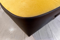 Hocker Isanka Sitz Stoff Harald Gelb Korpus Kaffee Braun 8
