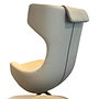 Vitra Grand Repos Leder Premium 73 Ton Grau mit Ottoman 1
