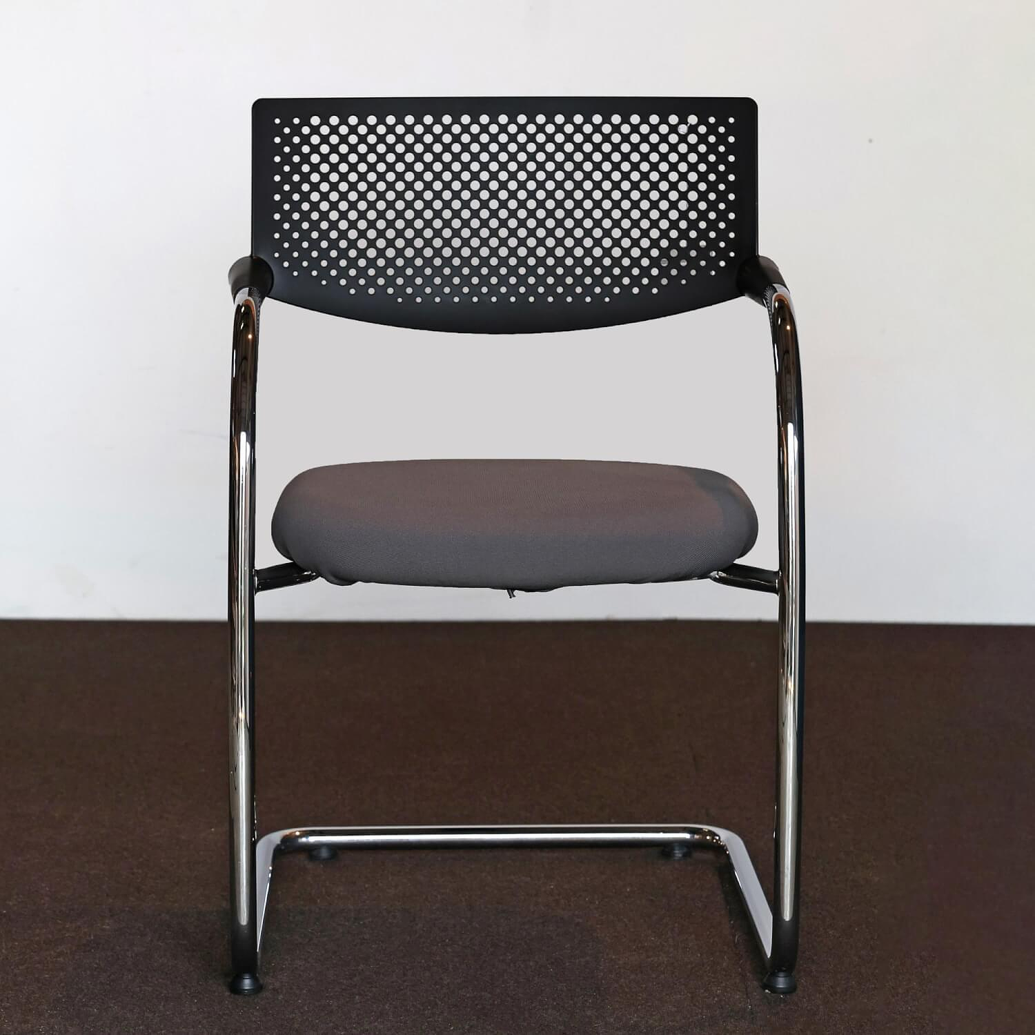 Vitra Freischwinger Visavis 2 Stoff Torso Citterio Antra 5
