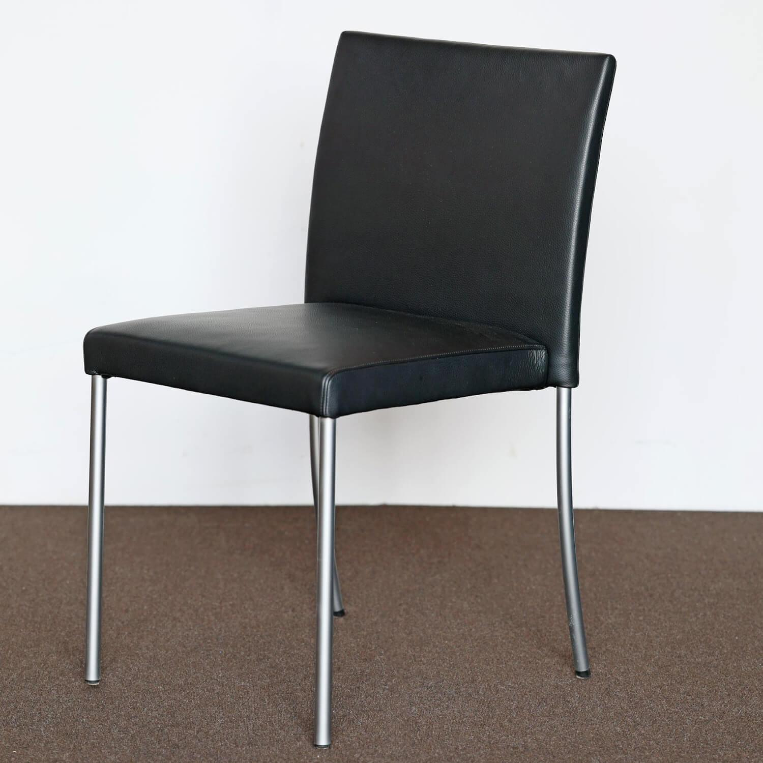 Walter Knoll Jason Lite 1700 Leather Chair Black Steel Frame 3