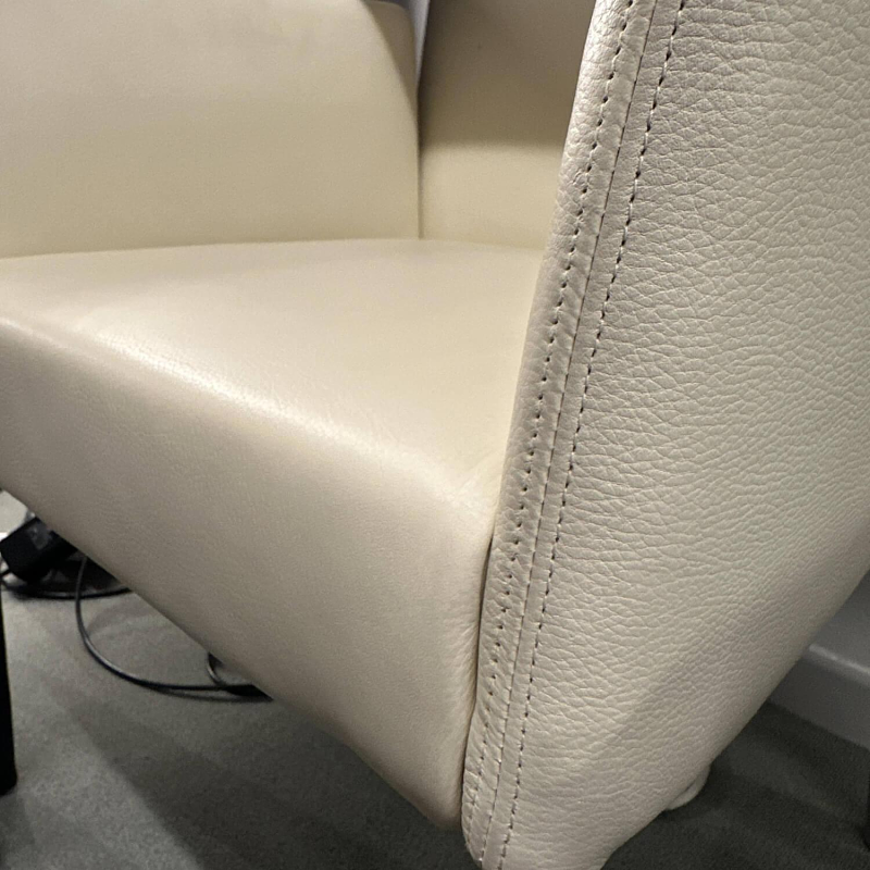 Walter Knoll Armlehnstuhl Jason Leder Elfenbein Creme 7
