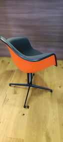 Vitra Eames DAL Chair Plastic Dark Grey Shell Red 5
