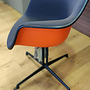 Vitra Eames DAL Chair Plastic Dark Grey Shell Red 3