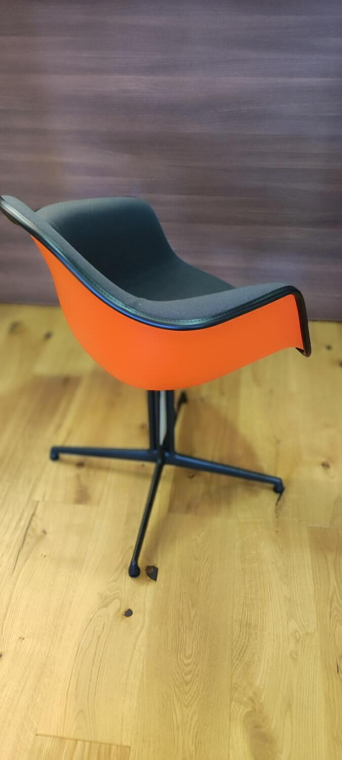 Vitra Eames DAL Chair Plastic Dark Grey Shell Red 1