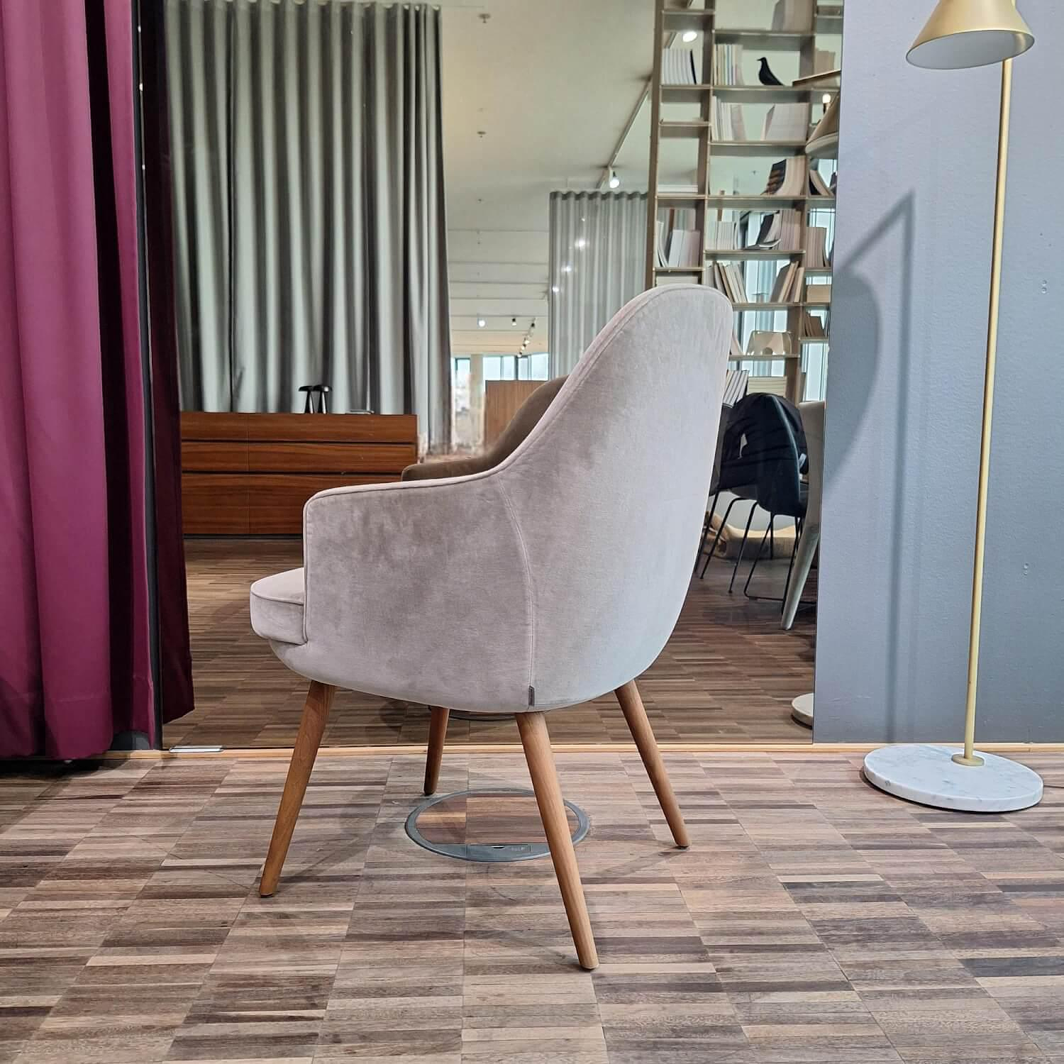 Walter Knoll Armchair 375 Fabric Harald Grey Silver Oak 5