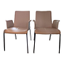 Walter Knoll 2er Set Leder-Stuhl Liz mit Armlehne Steingrau 3