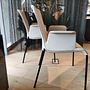 Walter Knoll 2er Set Leder-Stuhl Liz mit Armlehne Steingrau 4
