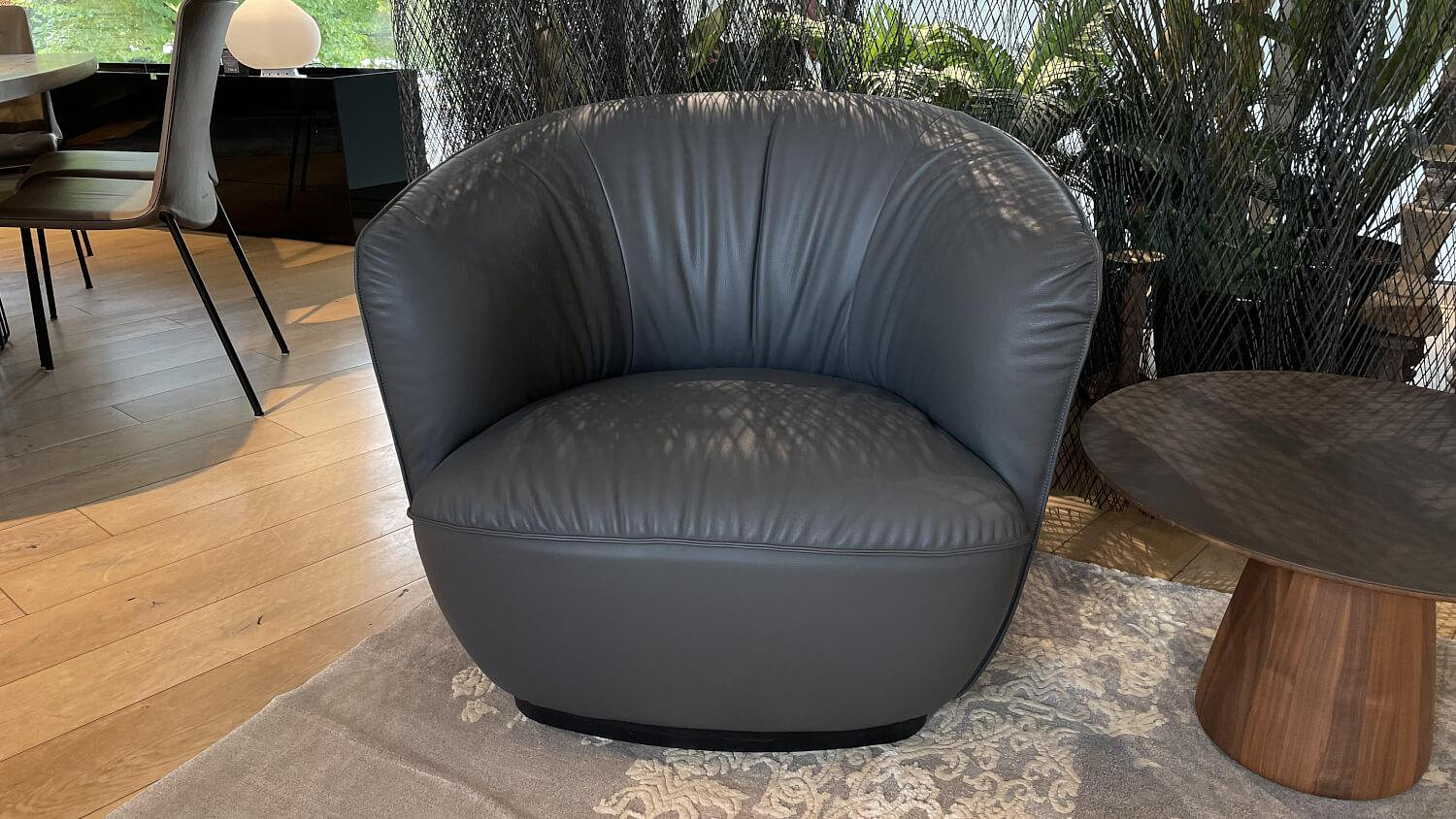 Walter Knoll Sessel Ishino Leder Congress 1441 Basalt Grau 3