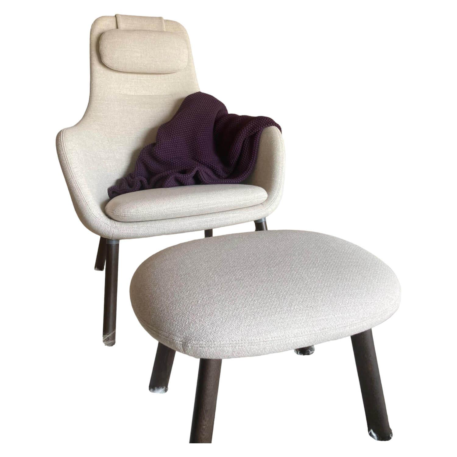Vitra Hal Lounge Sessel mit Ottoman Beige Melange 0