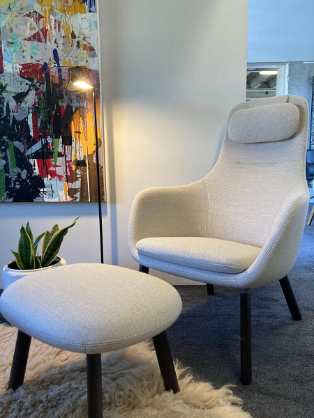 Vitra Hal Lounge Sessel mit Ottoman Beige Melange 11