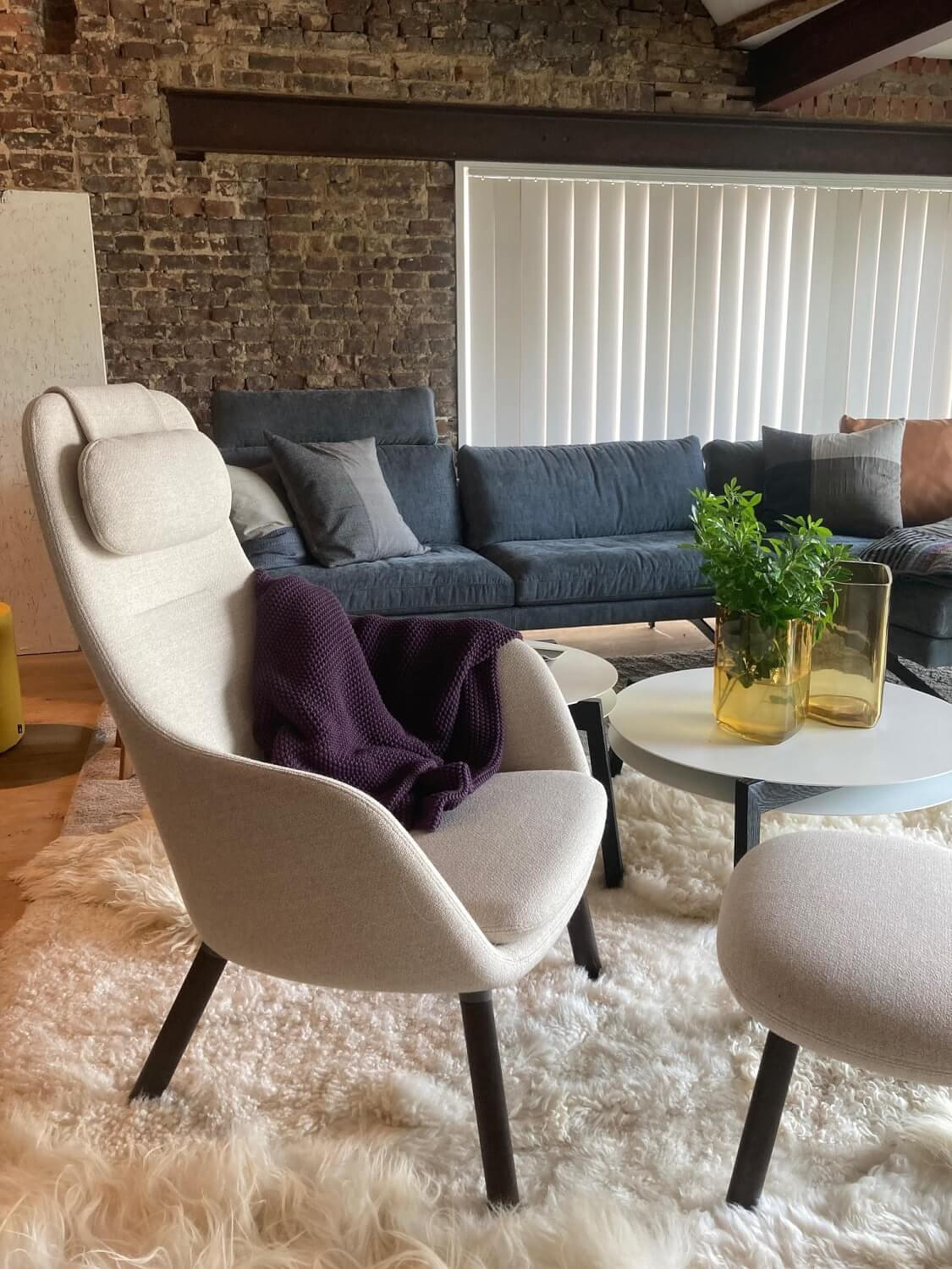 Vitra Hal Lounge Sessel mit Ottoman Beige Melange 7