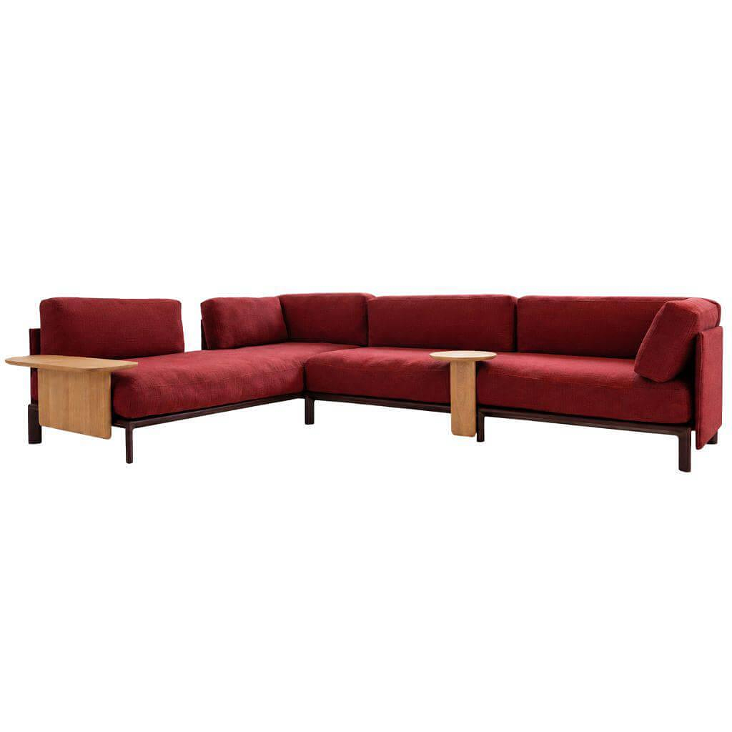 Vitra Anagram Ecksofa Stoff Rot Gestell Bordeaux 3