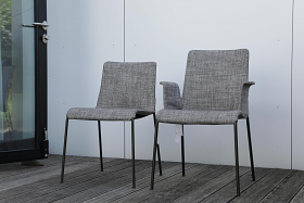 Walter Knoll Liz Stuhl Set Stoff Grau Gestell Stahl 10