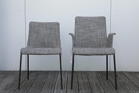 Walter Knoll Liz Stuhl Set Stoff Grau Gestell Stahl 11