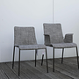 Walter Knoll Liz Stuhl Set Stoff Grau Gestell Stahl 3