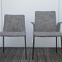 Walter Knoll Liz Stuhl Set Stoff Grau Gestell Stahl 2
