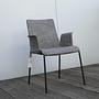 Walter Knoll Liz Stuhl Set Stoff Grau Gestell Stahl 14