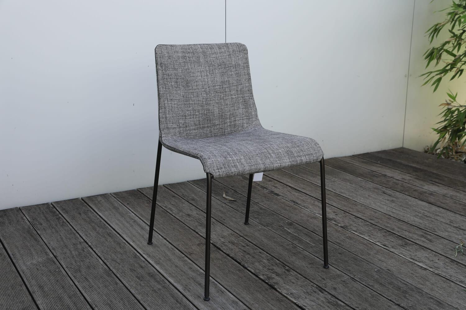 Walter Knoll Liz Stuhl Set Stoff Grau Gestell Stahl 4