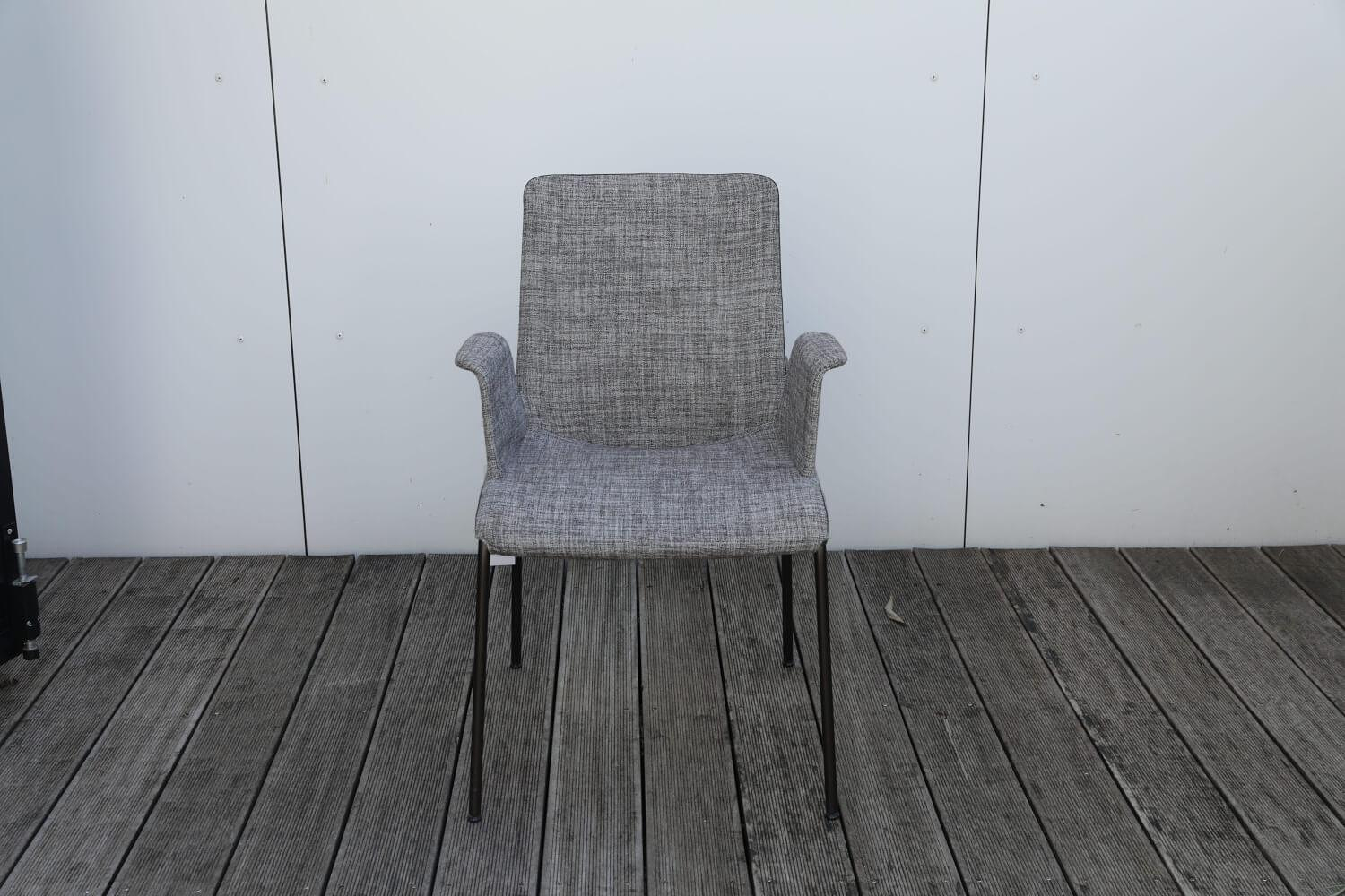 Walter Knoll Liz Stuhl Set Stoff Grau Gestell Stahl 6
