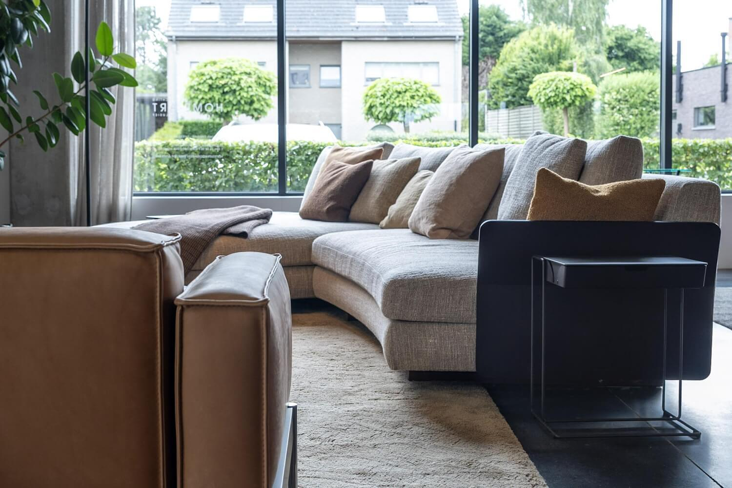 Walter Knoll Ecksofa Tama Stoff Beige Armlehne Leder 8