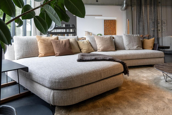 Walter Knoll Ecksofa Tama Stoff Beige Armlehne Leder 14
