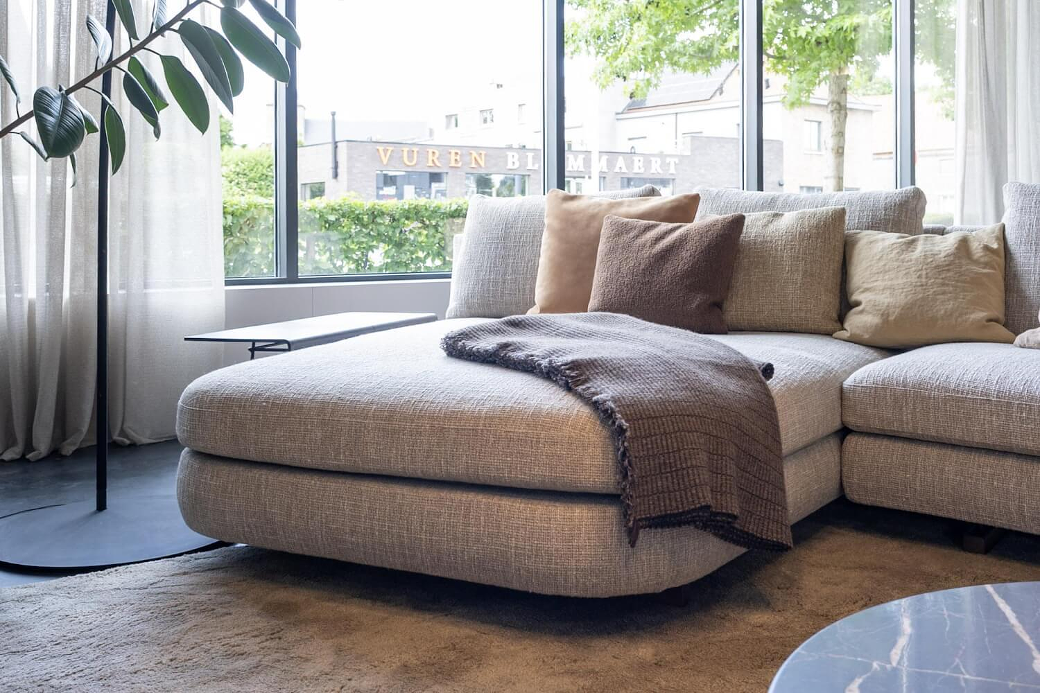 Walter Knoll Ecksofa Tama Stoff Beige Armlehne Leder 9