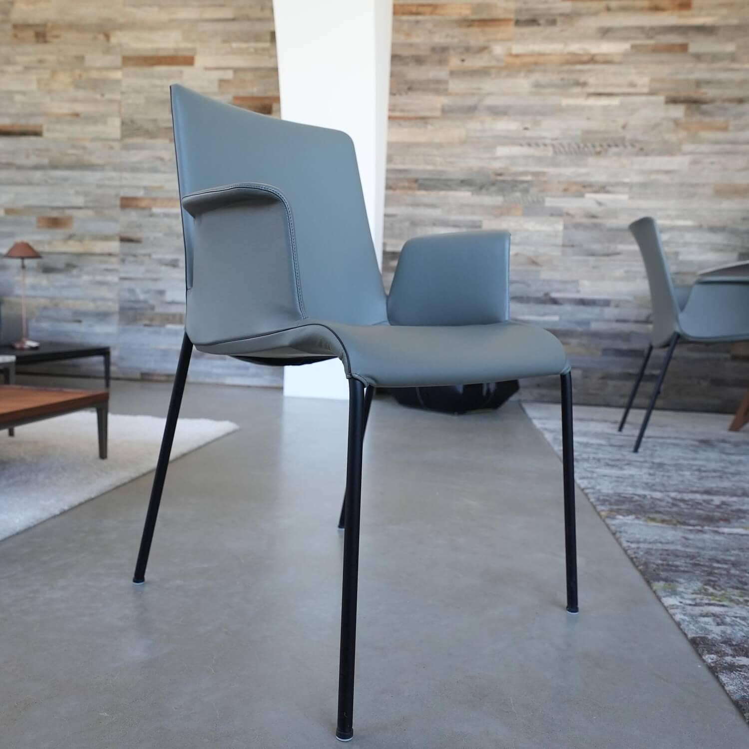 Walter Knoll Liz 1302 Leder Congress Sessel Grau Schwarz 1