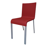 Vitra Stuhl 03 Rot Kunststoff Silber 7