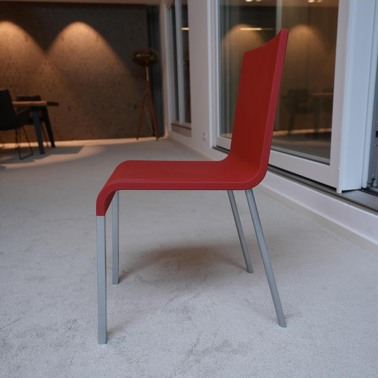 Vitra Stuhl 03 Rot Kunststoff Silber 2