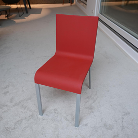 Vitra Stuhl 03 Rot Kunststoff Silber 10