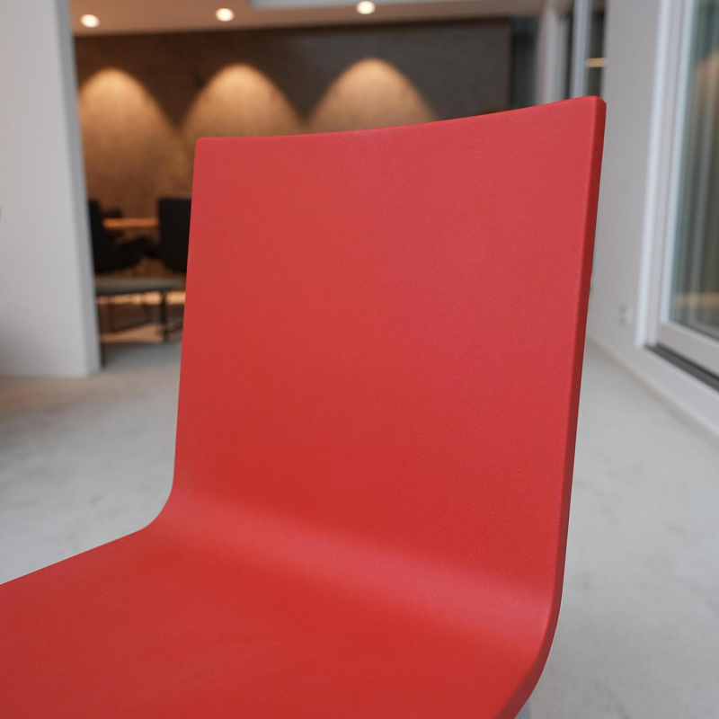 Vitra Stuhl 03 Rot Kunststoff Silber 8