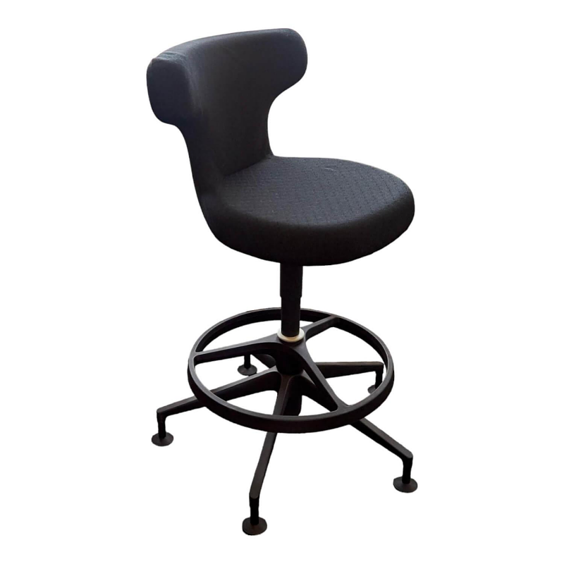 Vitra Pivot Barhocker Stoff Schwarz Aluminium poliert 9