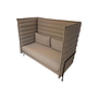 Sofa Alcove Highback Fabric Laser Dark Blue Ivory Beige 4
