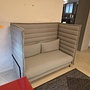 Sofa Alcove Highback Stoff Laser Dunkelblau Elfenbein Beige 7