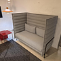 Sofa Alcove Highback Fabric Laser Dark Blue Ivory Beige 6