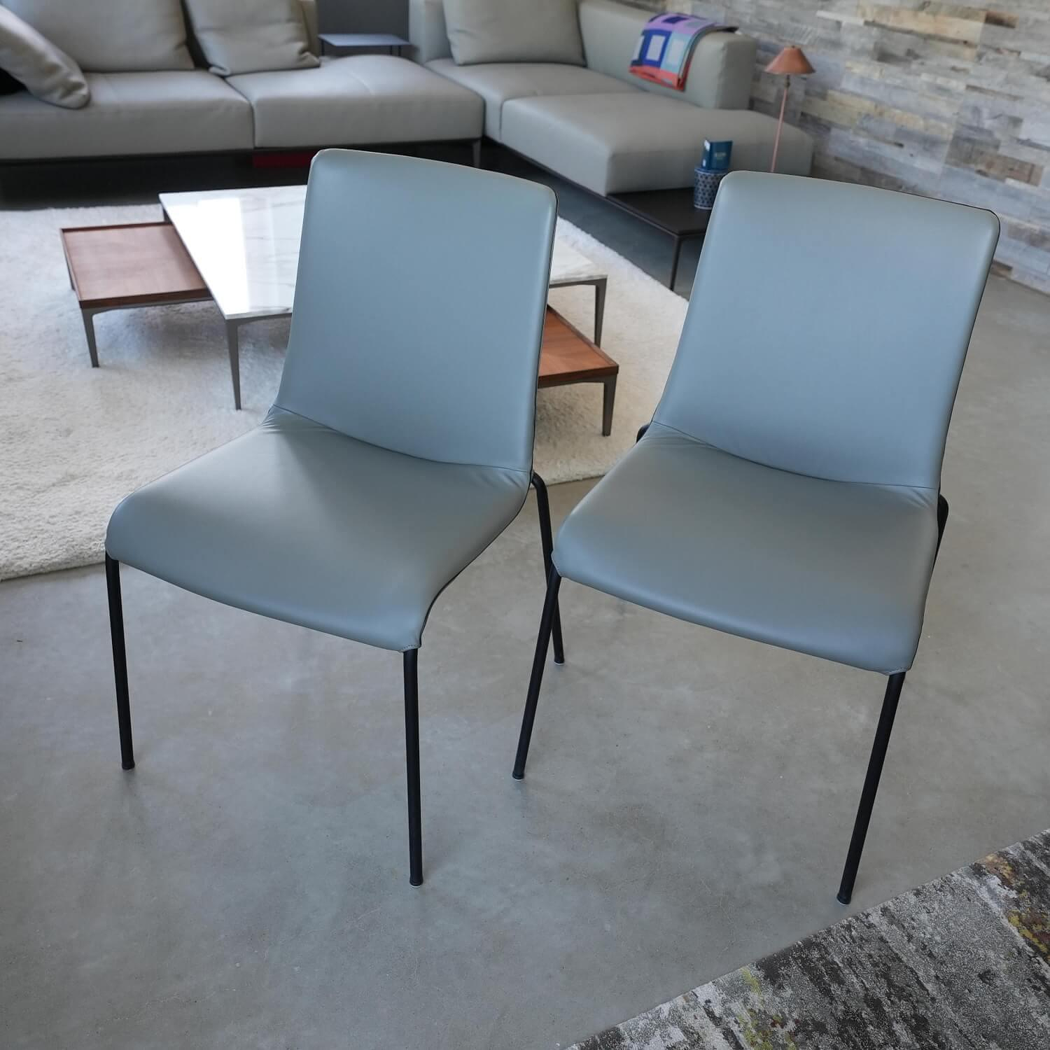 Walter Knoll Liz 1302 Lederstuhl Grau Bise Schwarz 2