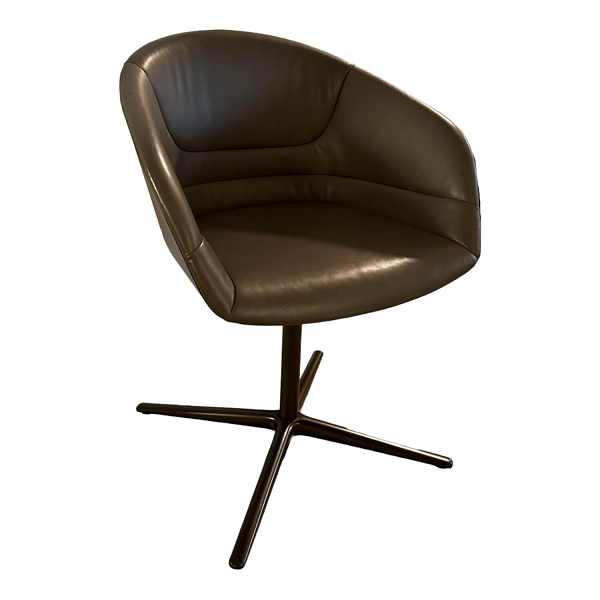Walter Knoll Schalensessel Kyo 1342 Leder Khaki Braun Bronze 9