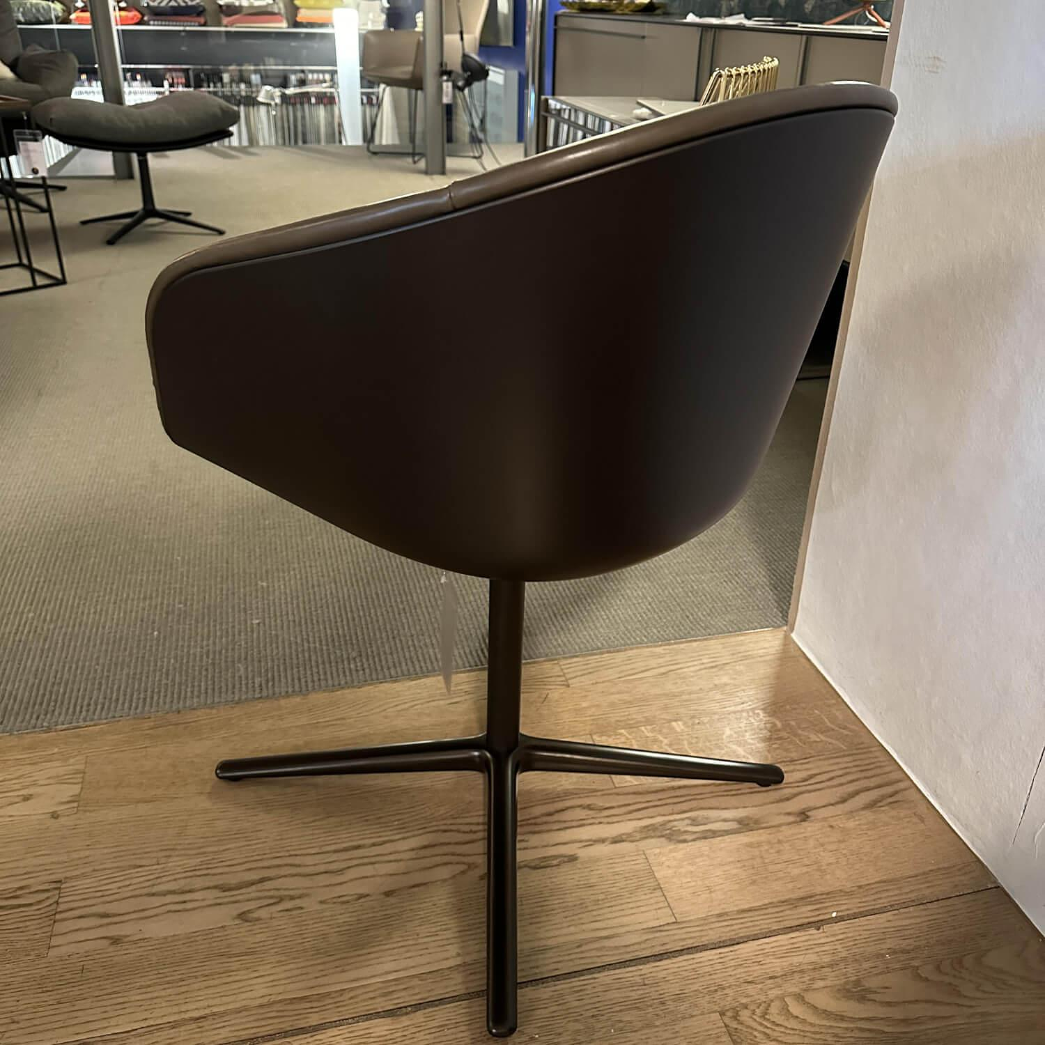 Walter Knoll Schalensessel Kyo 1342 Leder Khaki Braun Bronze 5