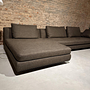Tama Living Ecksofa Stoff B&B Spora Braun Kufen Eiche 9