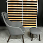 Vitra Hal Stoff Credo Grau Hocker Eiche 6