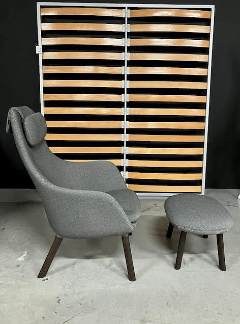 Vitra Hal Stoff Credo Grau Hocker Eiche 6